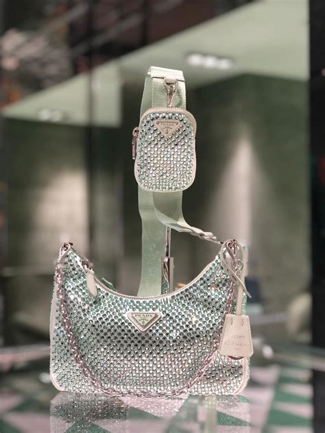 prada nylon bag with crystals|prada swarovski bag.